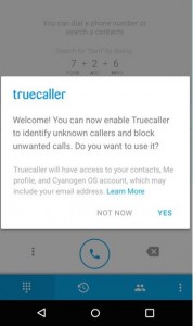 TrueCaller opt-in dialog